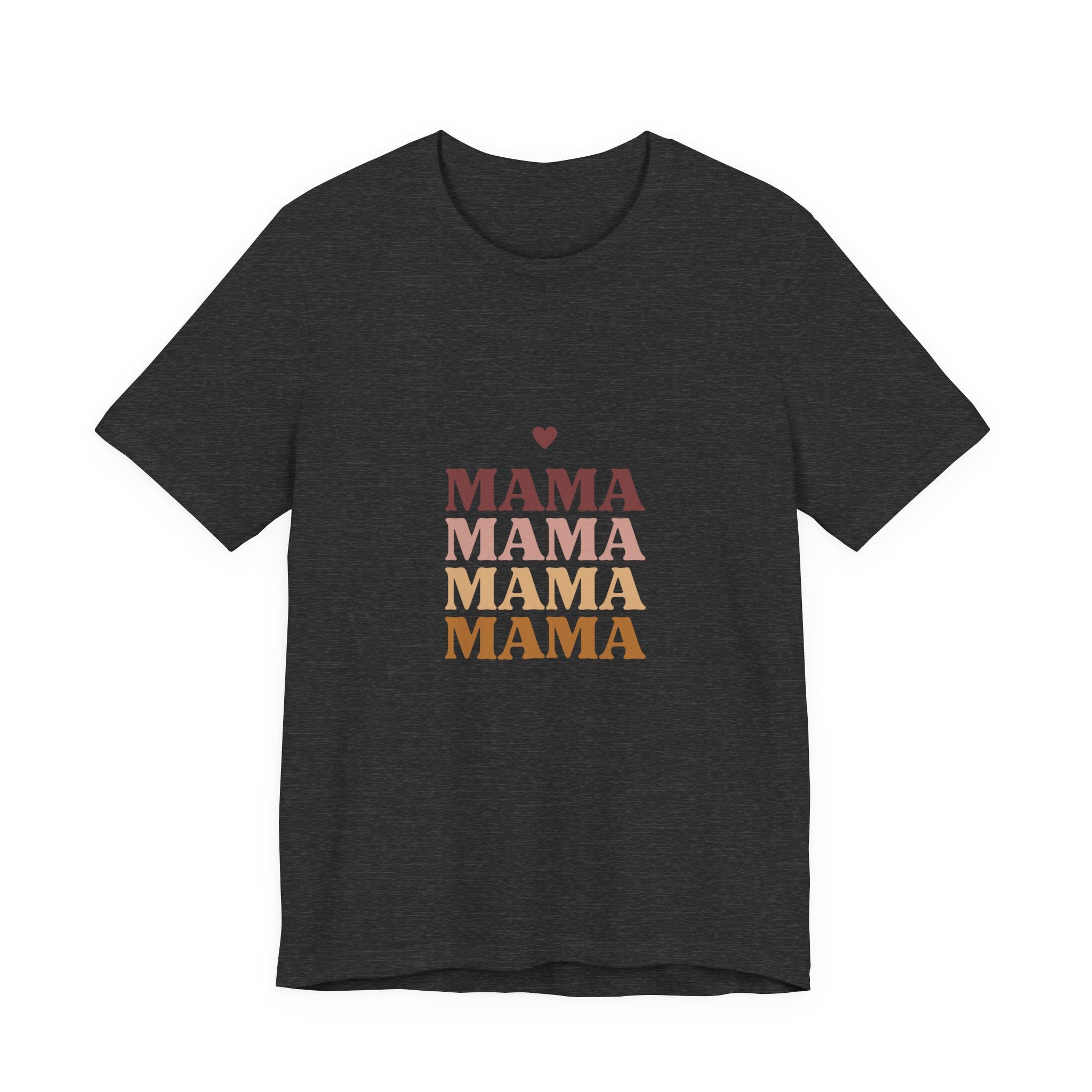 Mama Stack T‑Shirt — Retro Heart Mom Tee for Mother’s Day
