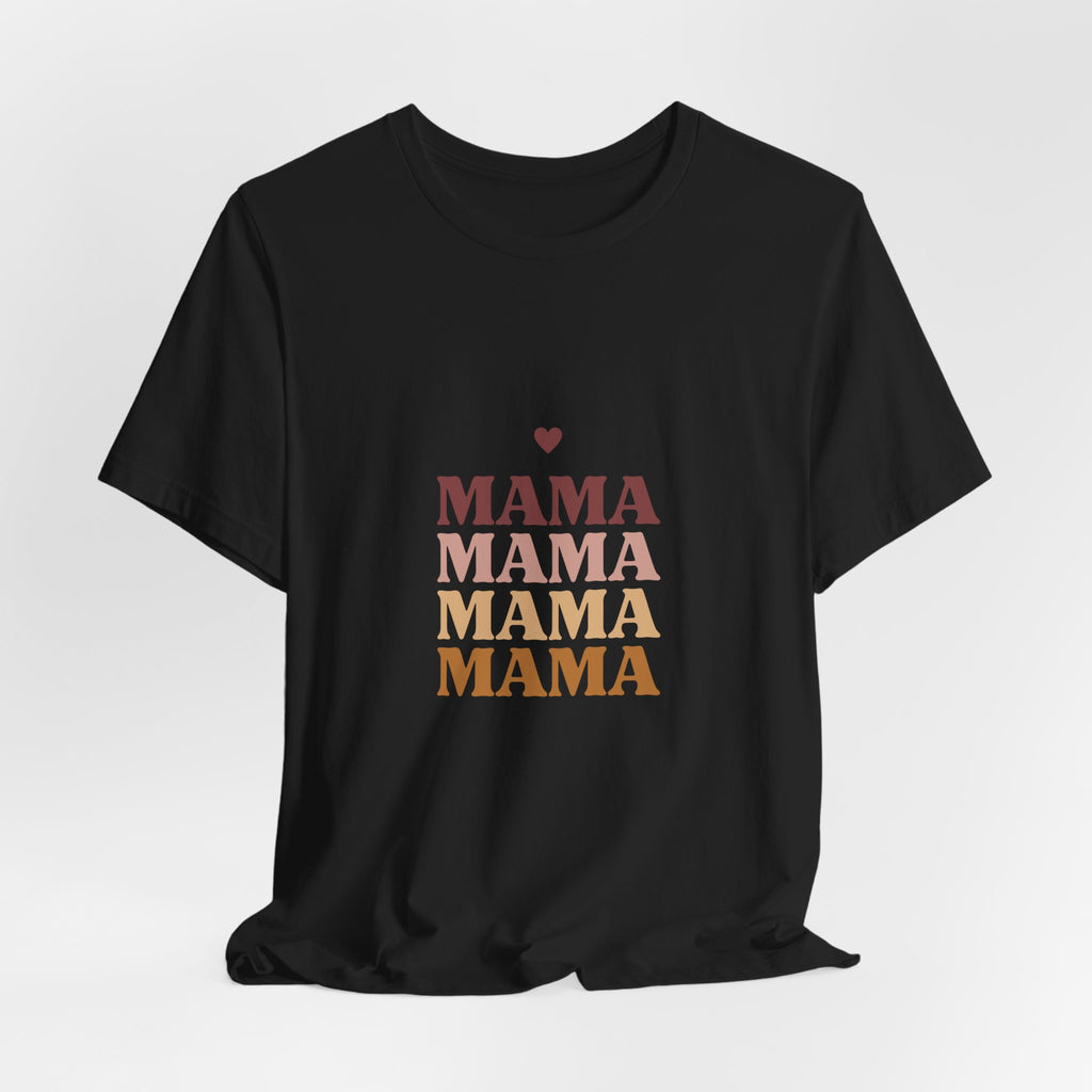Mama Stack T‑Shirt — Retro Heart Mom Tee for Mother’s Day