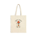 Halloween Ghost Dog Tote Bag - "Trick or Treat" Cotton Canvas Tote