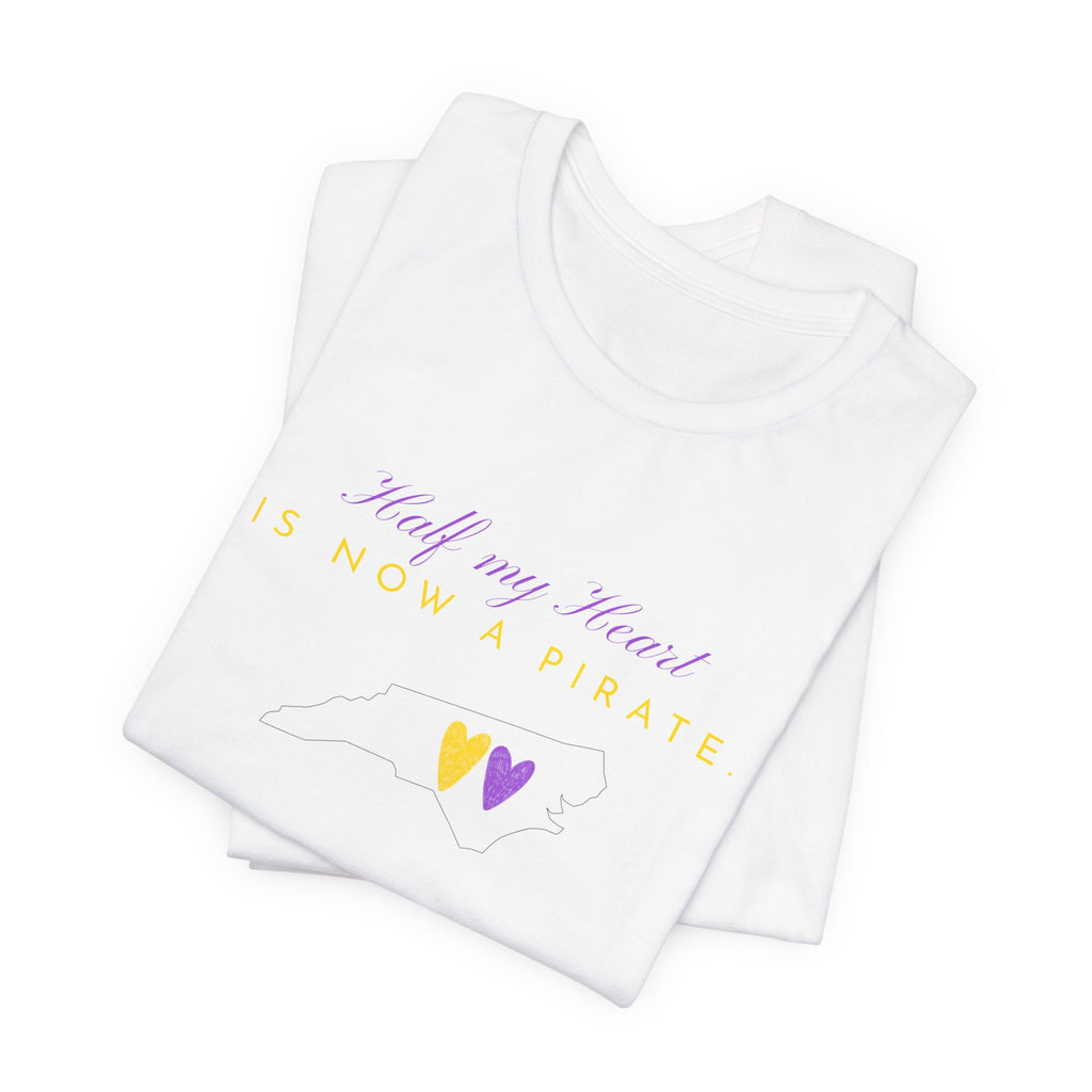 Half My Heart Is now a pirate. T-Shirt — Heart Graphic College Pride Tee