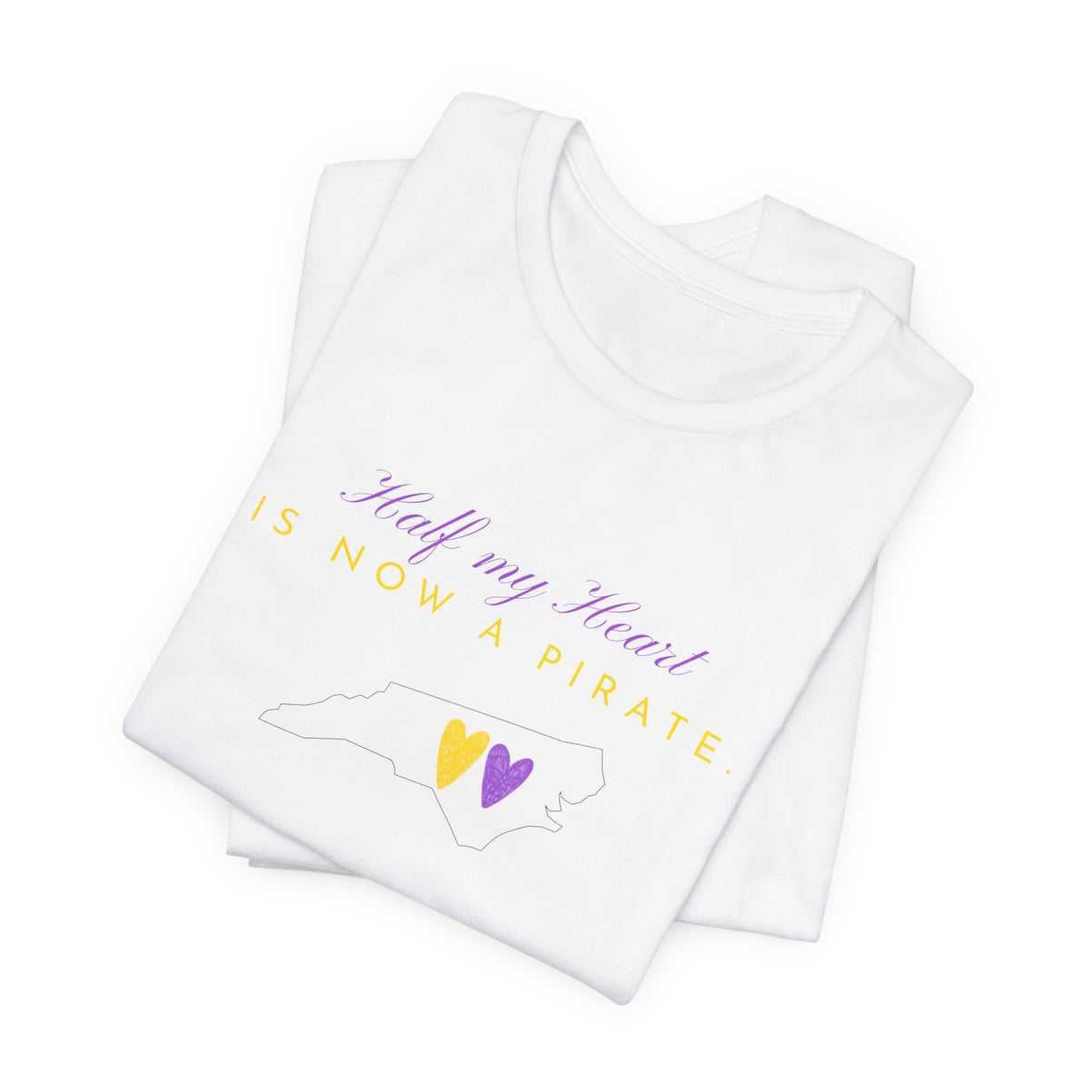 Half My Heart Is now a pirate. T-Shirt — Heart Graphic College Pride Tee