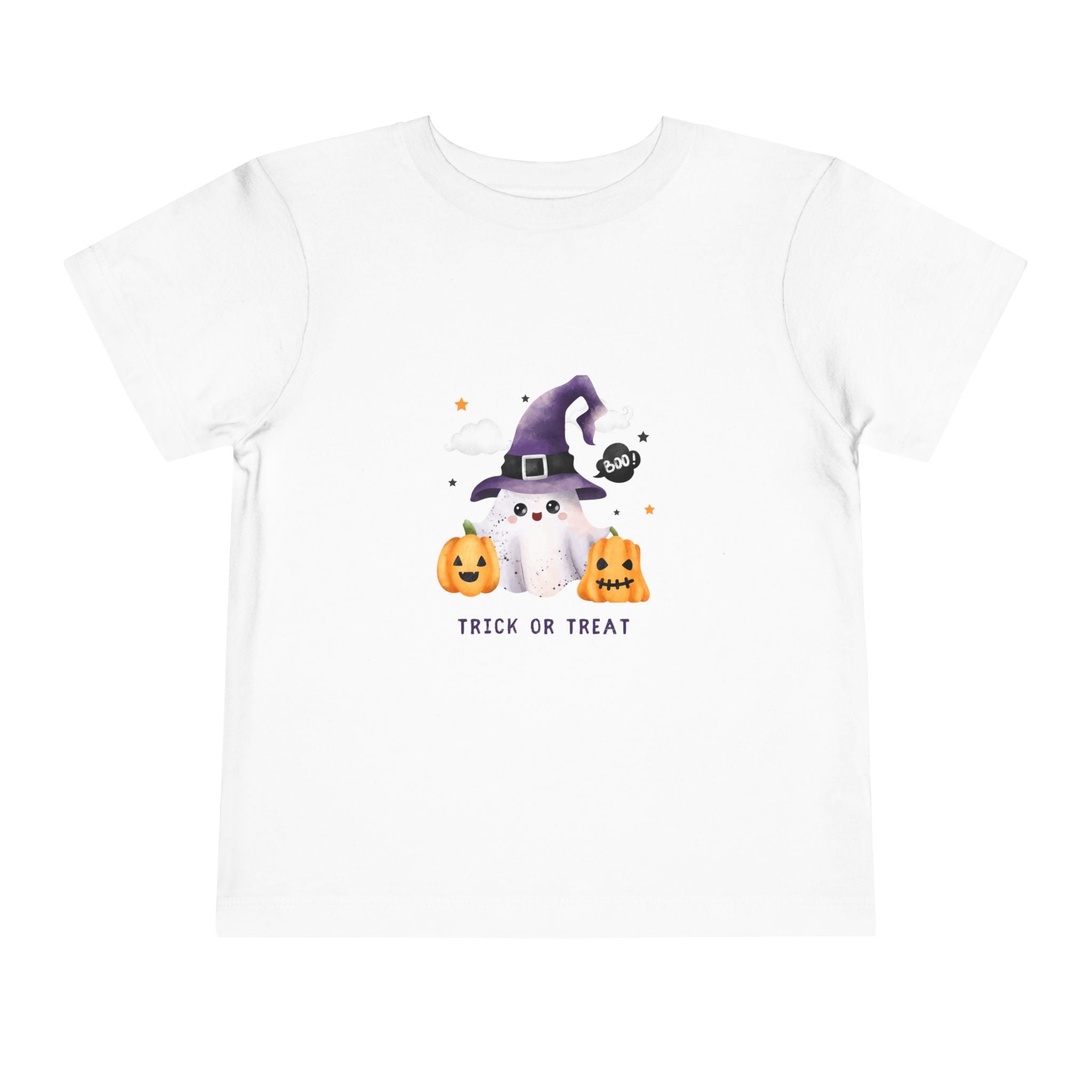 Toddler Tee — Cute Halloween Gnome with Pumpkins, "Trick or Treat"