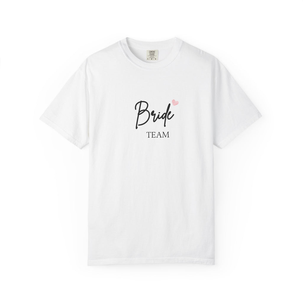 Bride Team T-Shirt — Bridal Party Bachelorette Tee with Pink Heart