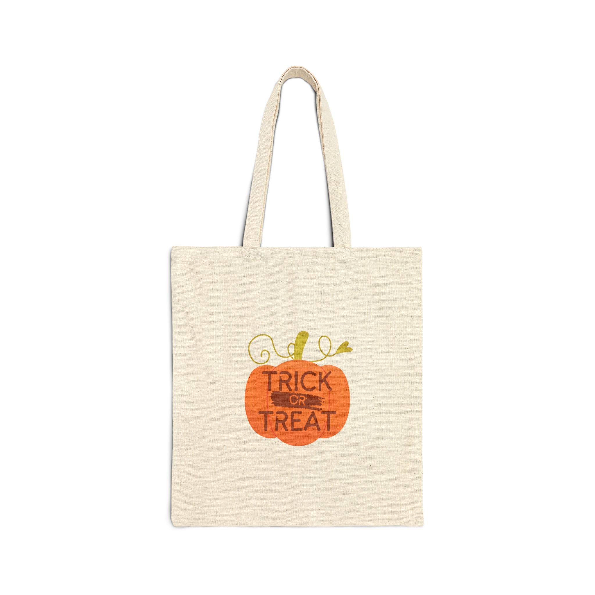 Pumpkin Trick or Treat Tote — Halloween Cotton Canvas Bag