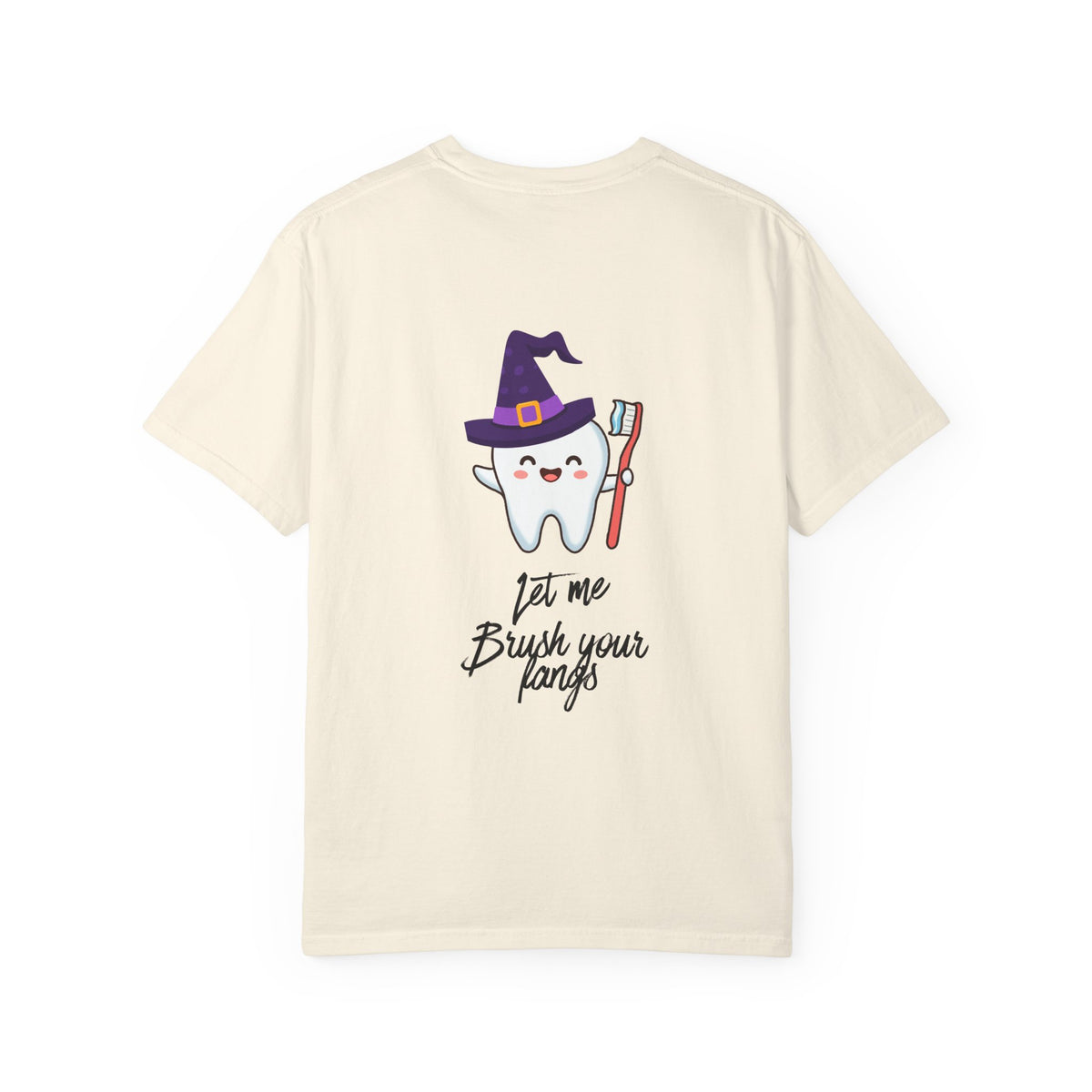 Tooth Witch T‑Shirt — Cute Halloween Dental Tee (“Let Me Brush Your Fangs”)