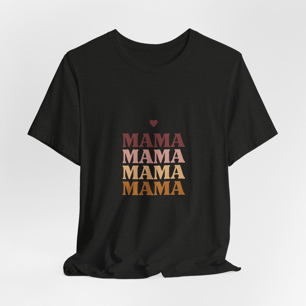 Mama Stack T‑Shirt — Retro Heart Mom Tee for Mother’s Day