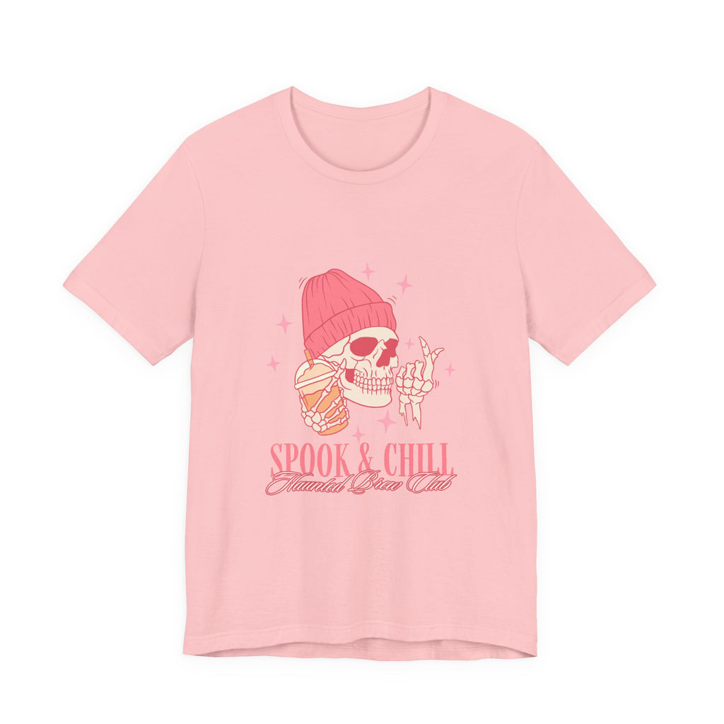 Spook & Chill Skull Tee — Pink Halloween Graphic T-Shirt