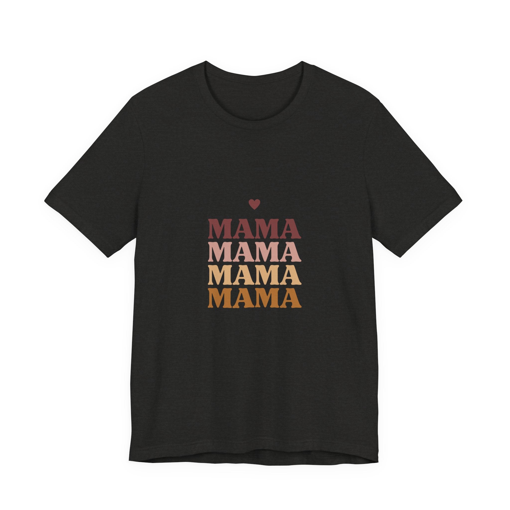 Mama Stack T‑Shirt — Retro Heart Mom Tee for Mother’s Day