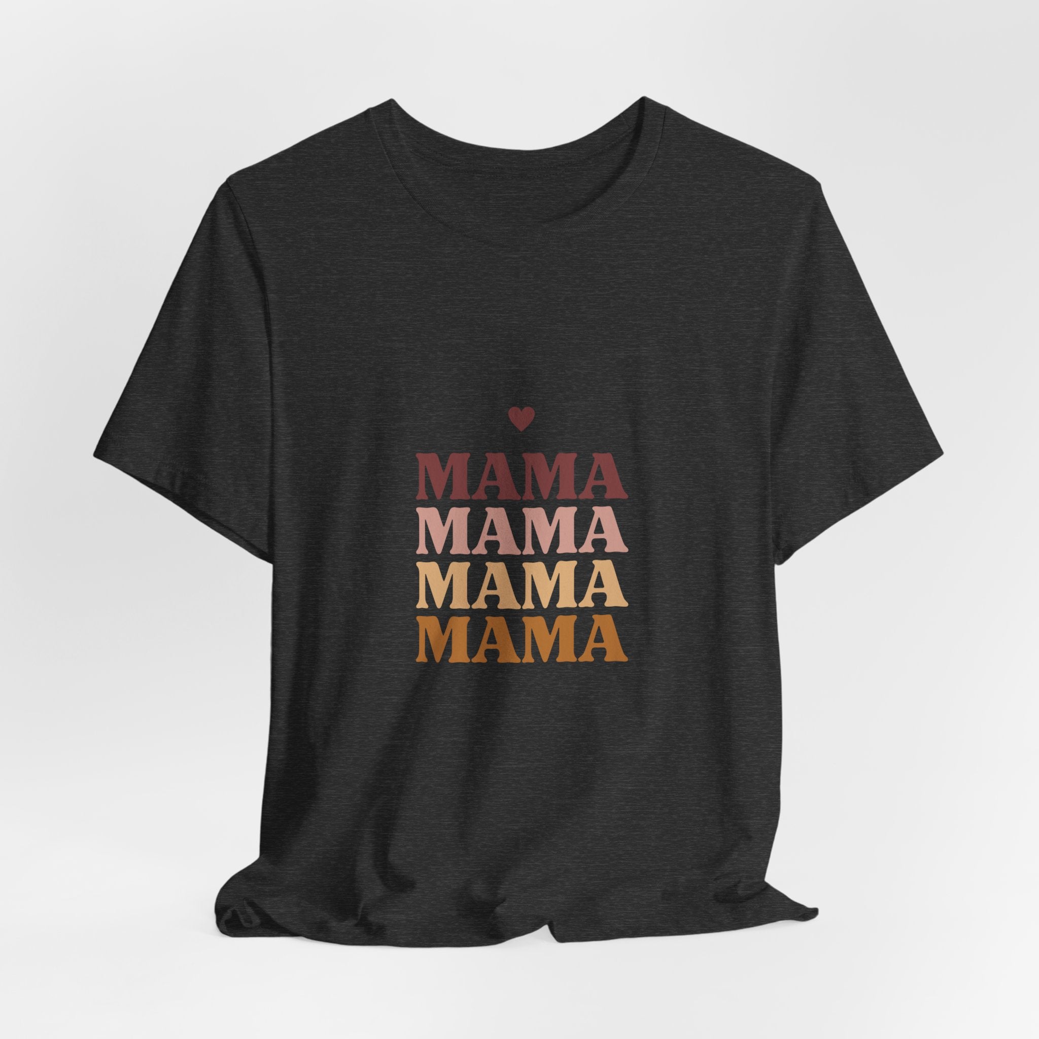 Mama Stack T‑Shirt — Retro Heart Mom Tee for Mother’s Day