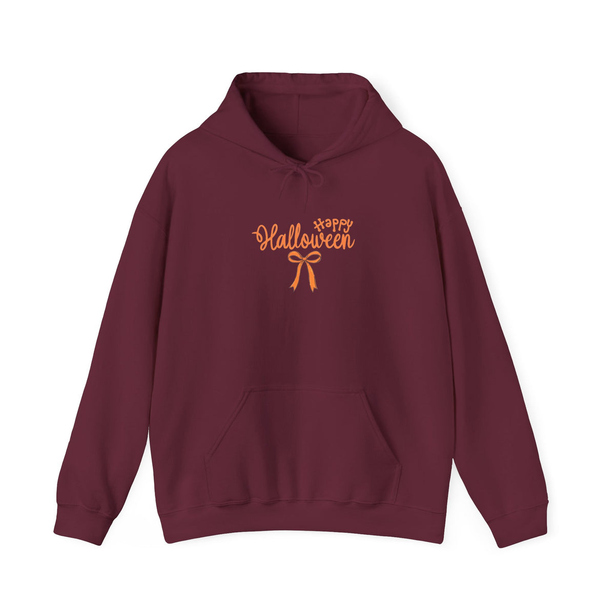 Halloween Ribbon Hoodie - Orange "Happy Halloween" Graphic